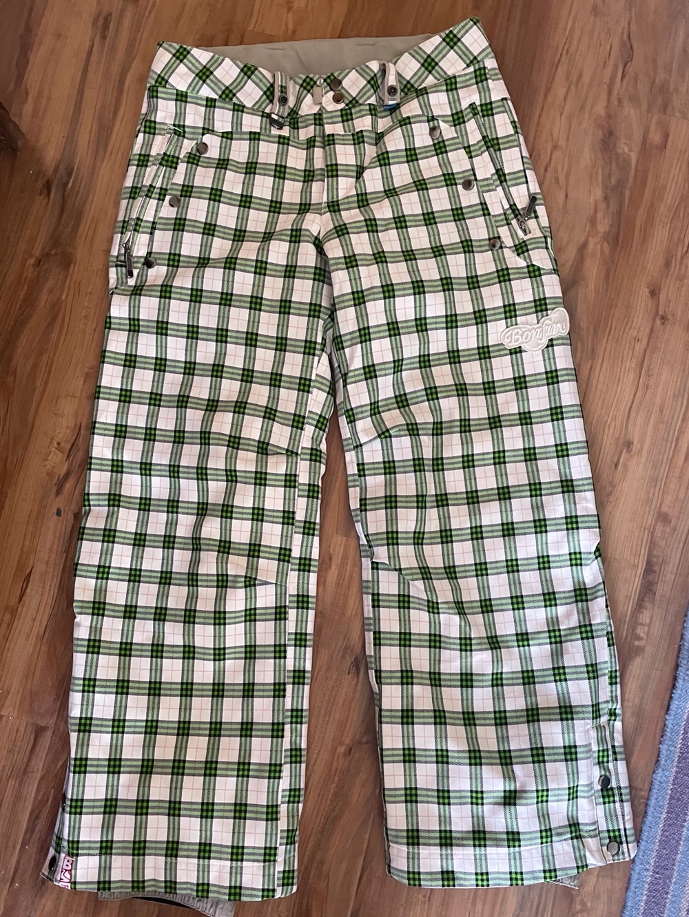 Bonfire Snowboarding Company Womens Size M Medium Plaid Insulated Snow Pants